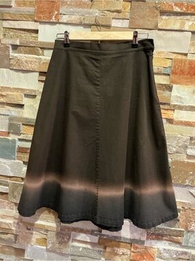 Prada Black-to-Brown Ombre A-Line Skirt